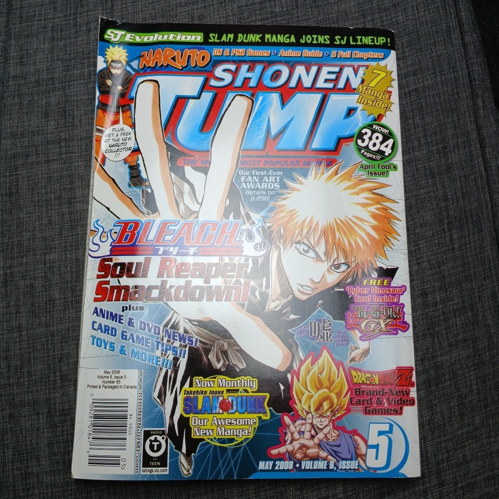 Shonen Jump Manga Bleach May 2008 Volume 6 Issue 5 Naruto Dragon Ball- TA